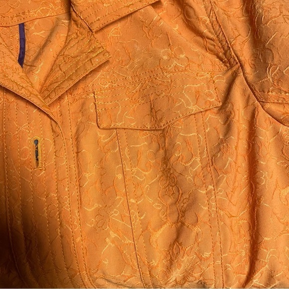 Coldwater Creek Women’s Orange 16 Embroidered 3 Button Blazer in EUC - Picture 6 of 10